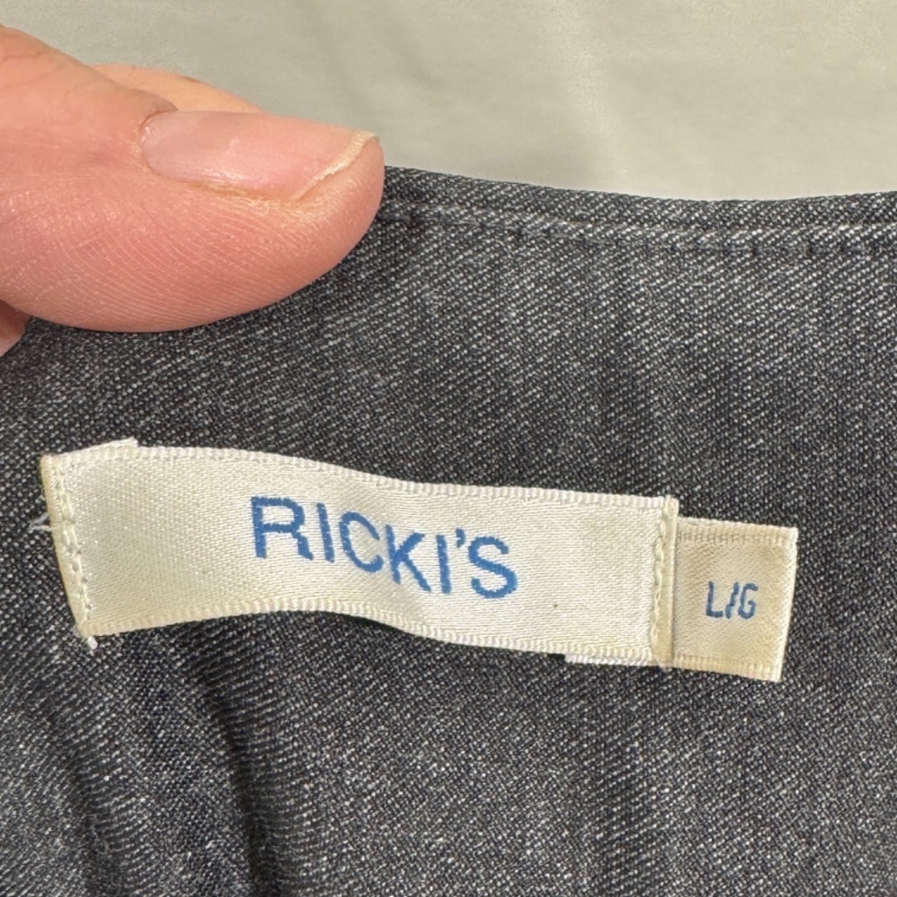 Ricki's Pants Womens Large Grey Tapered Business Casual Trouser Stretch Knit - Picture 8 of 8